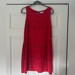 Red eyelet dress with pockets!